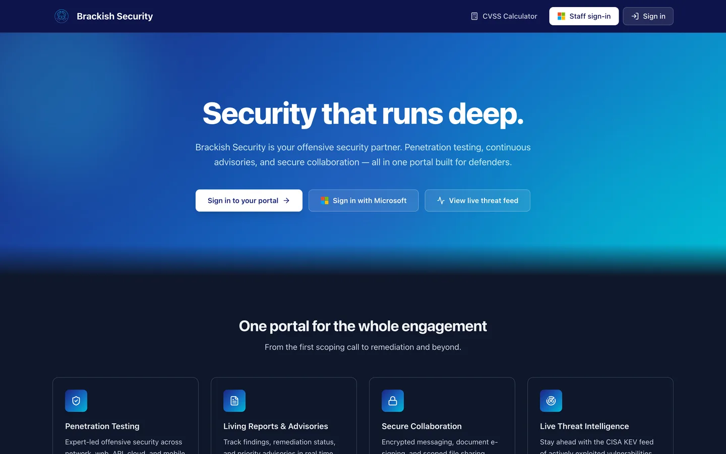 Screenshot of Brackish Portal at portal.brackish.io